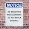 Signmission No Soliciting No Exceptions Do OSHA Notice Sign, Plastic, 10in W x 14in L, 2PK OS-2PACK-NS-P-1014-V-14826 - alternate 3